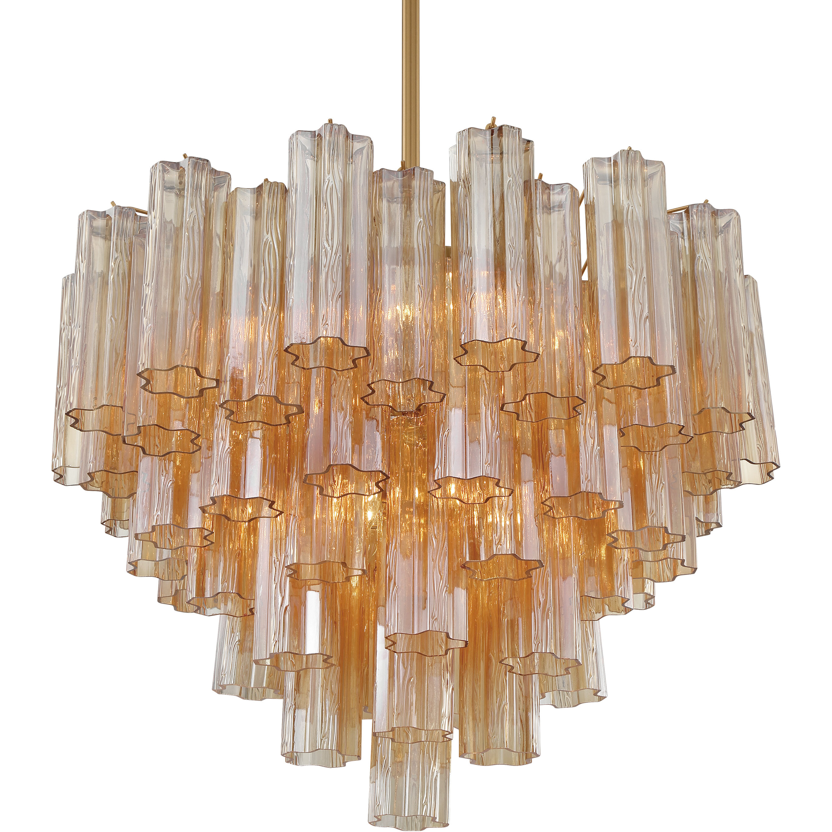 Addis 12 Light 26.75 inch Aged Brass Chandelier Ceiling Light in Tronchi Glass Amber