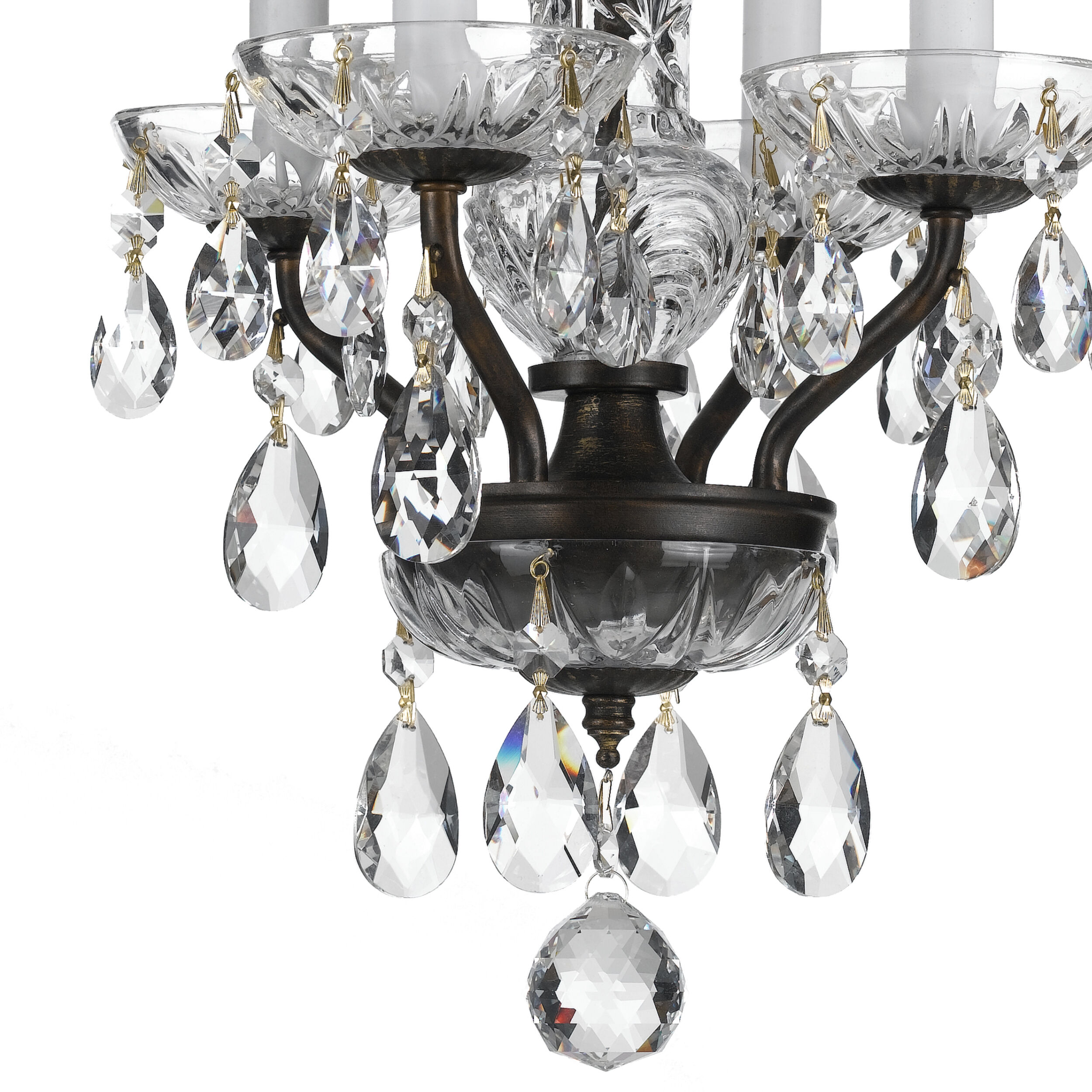 Welton 4 Light 11 inch English Bronze Mini Chandelier Ceiling Light in Clear Swarovski Strass