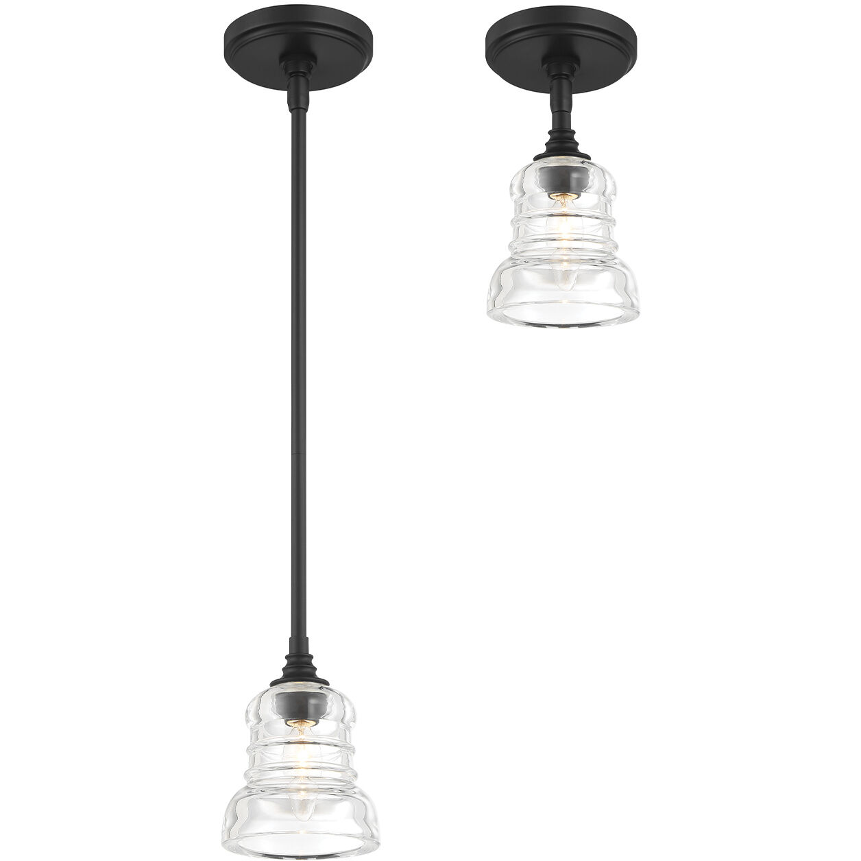 Gregory 1 Light 5 inch Matte Black Mini Pendant Ceiling Light