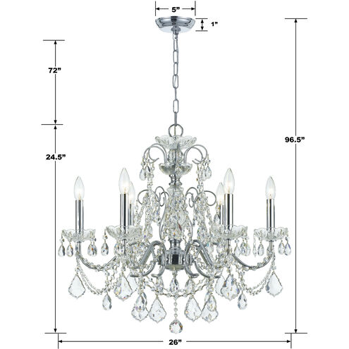 Imperial 6 Light 26 inch Polished Chrome Chandelier Ceiling Light in Clear Italian