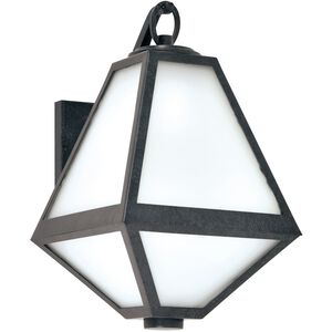 Glacier 1 Light 12.75 inch Black Charcoal Outdoor Sconce in White
