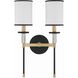 Hatfield Bath Wall Light in Black Forged with Vibrant Gold