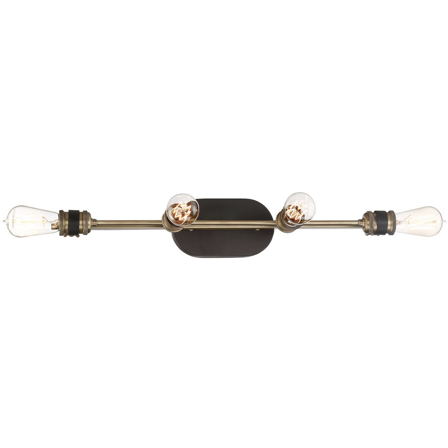 Miles 4 Light 34 inch Vintage Bronze Bath Bar Wall Light