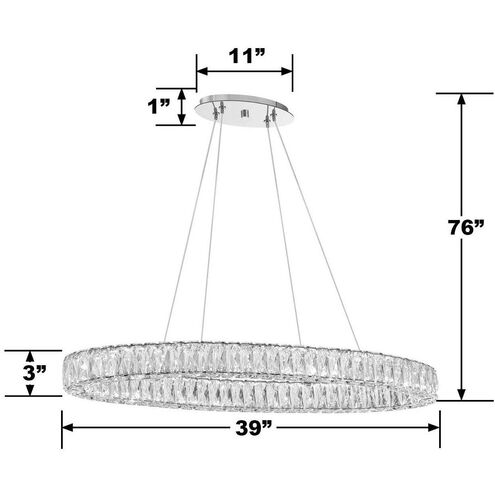 Kinsley 1 Light 39 inch Polished Chrome Pendant Ceiling Light