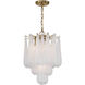 Ollie 4 Light 14.25 inch Aged Brass Pendant Ceiling Light in Sand Glass Clear