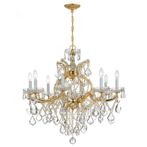 Maria Theresa 9 Light 28 inch Gold Chandelier Ceiling Light in Clear Spectra