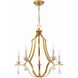 Perry 5 Light 25.5 inch Antique Gold Chandelier Ceiling Light