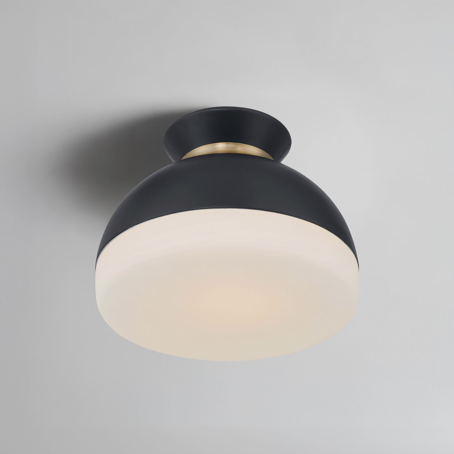 Gidget 1 Light 10.25 inch Matte Black and Vibrant Gold Flush Mount Ceiling Light