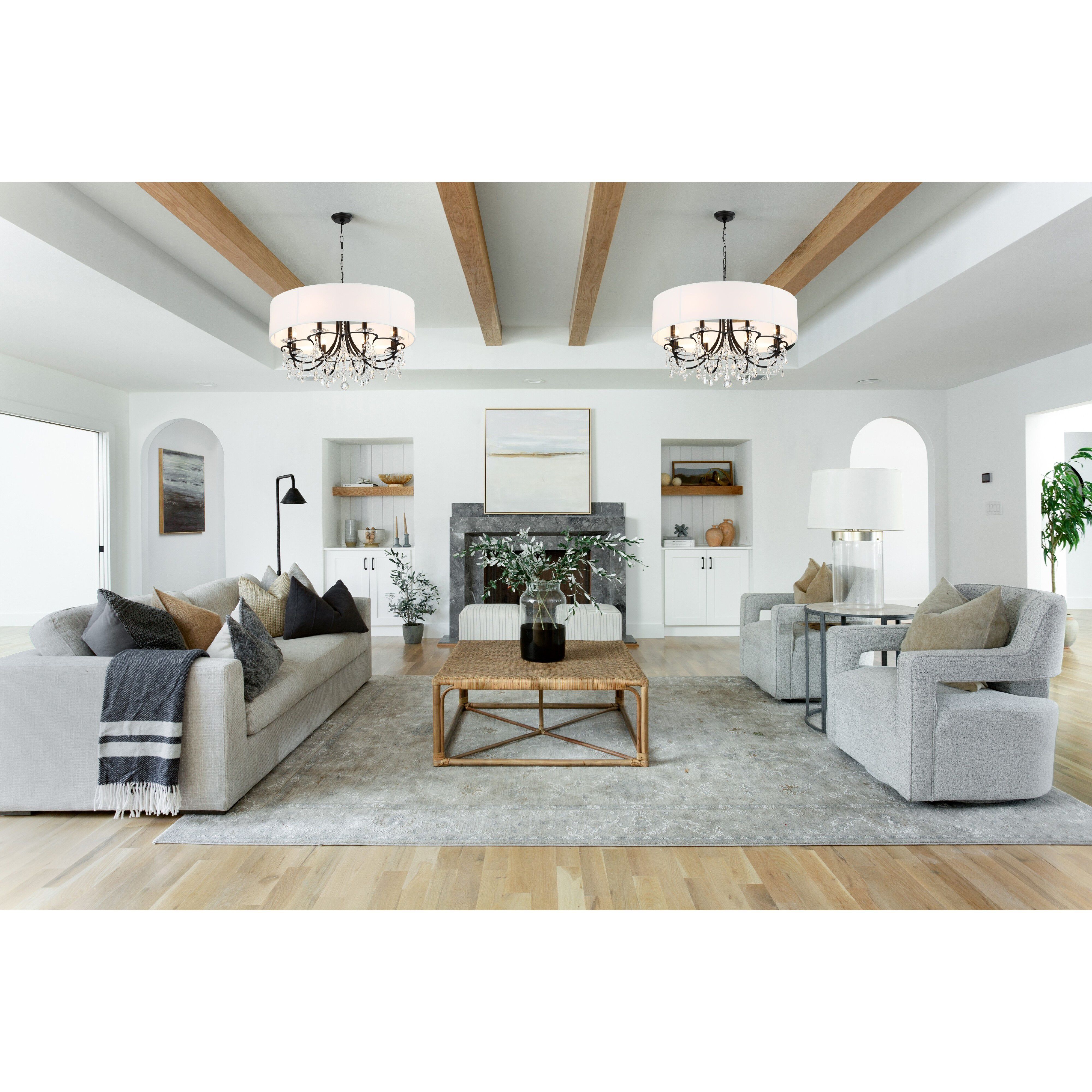 Othello 8 Light 32 inch Matte Black Chandelier Ceiling Light