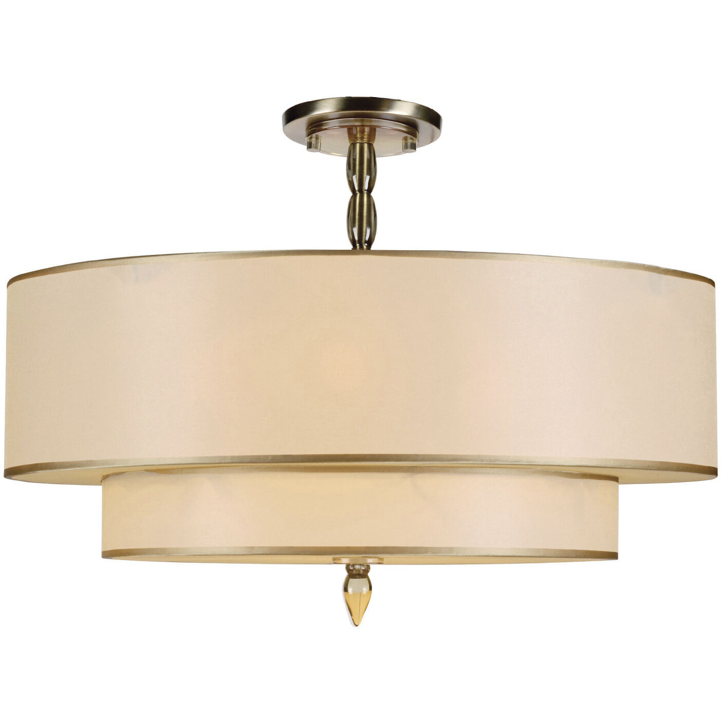 Luxo 5 Light 26 inch Antique Brass Semi Flush Ceiling Light