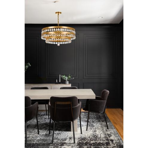 Perla 6 Light 26 inch Antique Gold Chandelier Ceiling Light