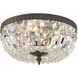 Waltham 3 Light 12 inch English Bronze Flush Ceiling Light in Clear Italian