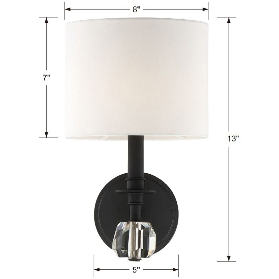 Chimes Bath Sconce Wall Light in Black Forged