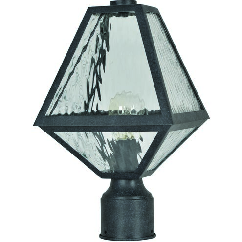 Glacier 1 Light 16 inch Black Charcoal Outdoor Lantern Post
