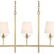 Broche 5 Light 53.5 inch Antique Gold Linear Chandelier Ceiling Light