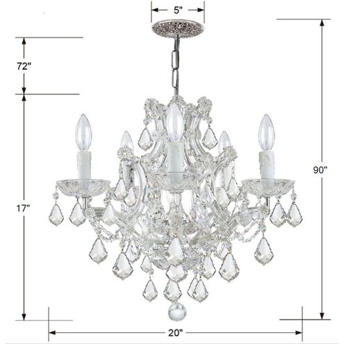 Maria Theresa 6 Light 20 inch Polished Chrome Chandelier Ceiling Light in Clear Italian