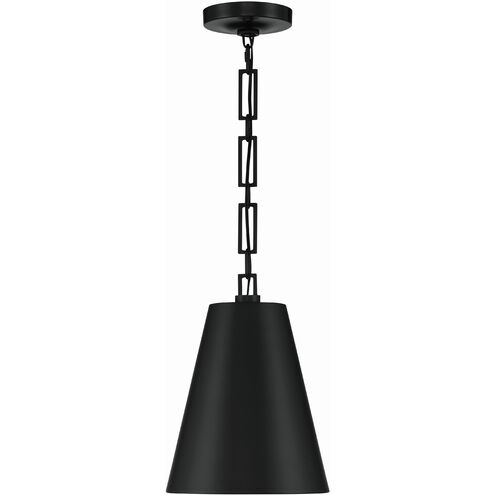 Alston 2 Light 10 inch Matte Black/Antique Gold Mini Pendant Ceiling Light in Matte Black and Antique Gold