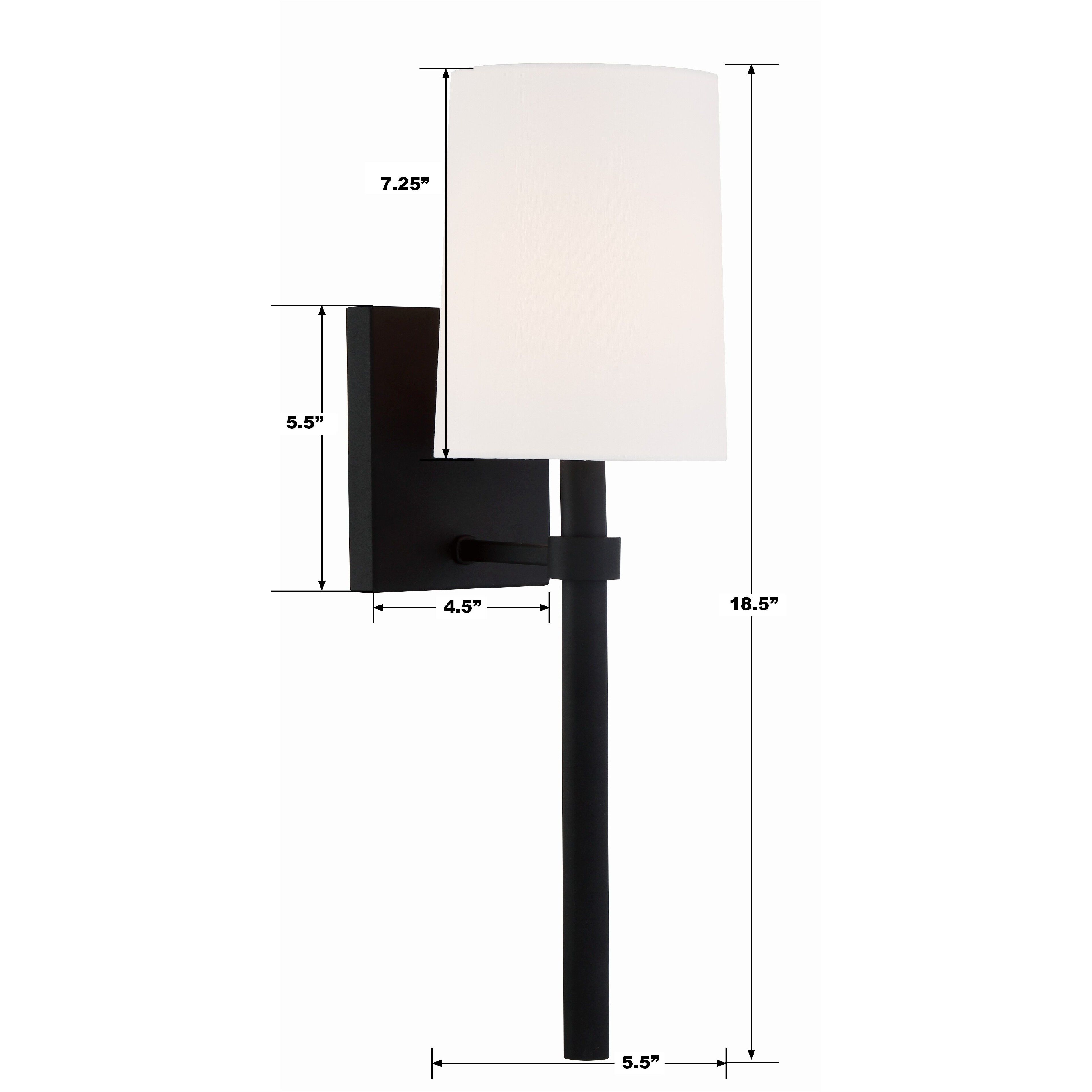 Bromley 1 Light 5.5 inch Black Forged Sconce Wall Light