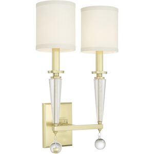 Paxton 2 Light 11.5 inch Aged Brass Sconce Wall Light