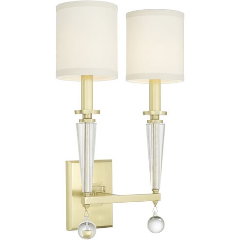 Paxton 2 Light 11.5 inch Aged Brass Sconce Wall Light