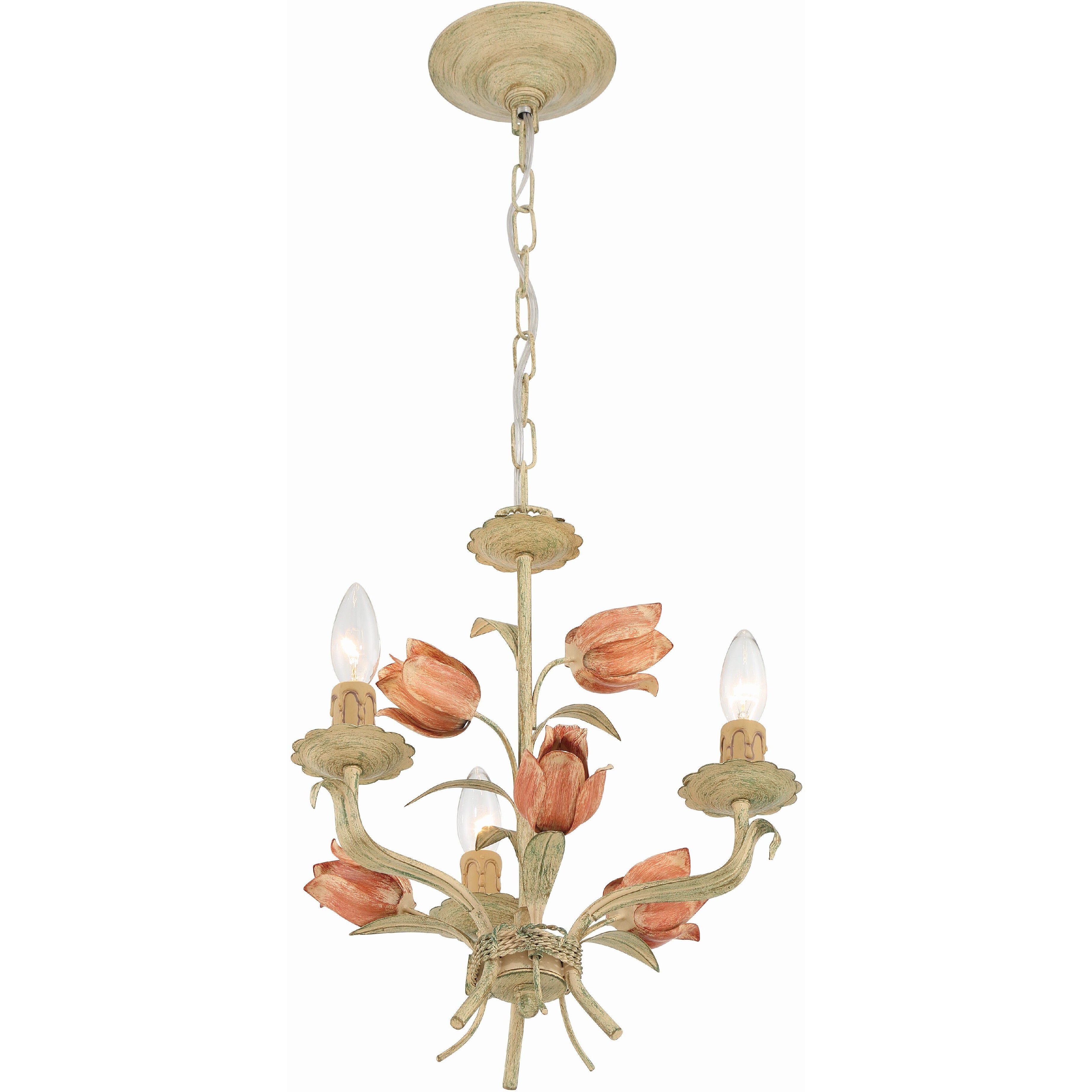 Southport 3 Light 14 inch Sage Rose Mini Chandelier Ceiling Light