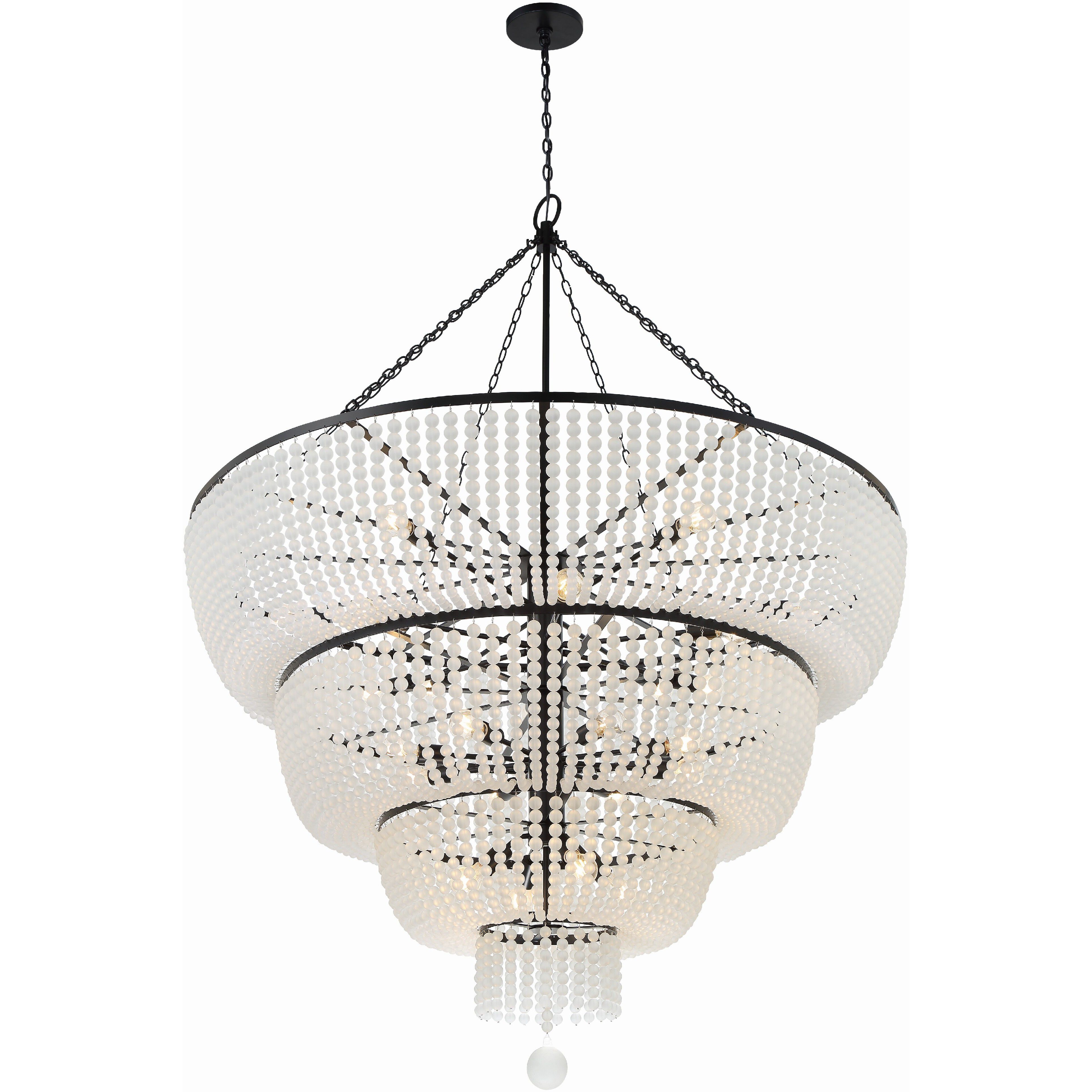 Rylee 24 Light 60 inch Matte Black Chandelier Ceiling Light