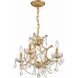 Filmore 4 Light 17.5 inch Antique Gold Mini Chandelier Ceiling Light in Clear Swarovski Strass