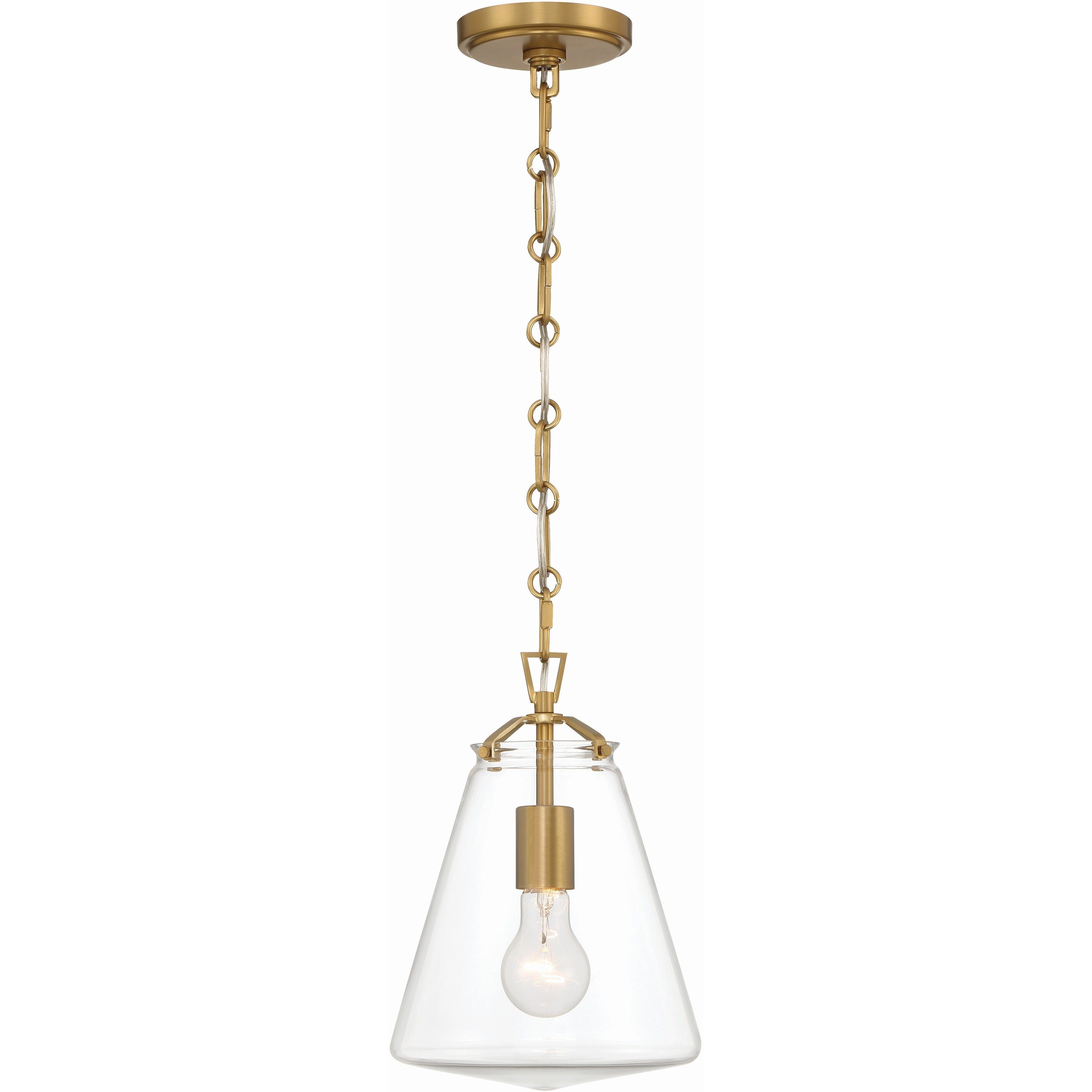 Voss 1 Light 8.25 inch Luxe Gold Mini Pendant Ceiling Light