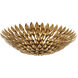 Broche 6 Light 24 inch Antique Gold Flush Ceiling Light