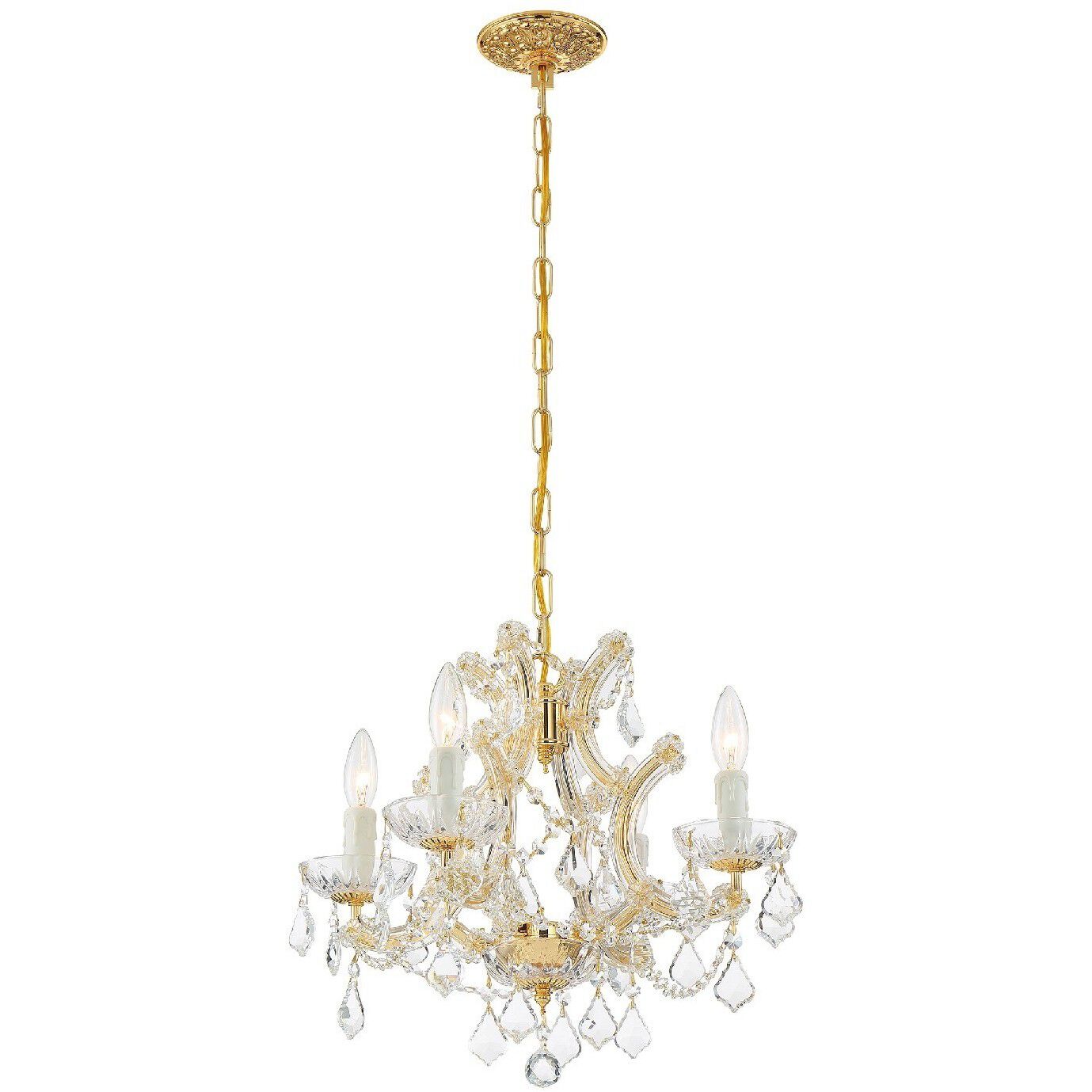 Maria Theresa 4 Light 16.5 inch Gold Mini Chandelier Ceiling Light in Clear Spectra