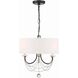 Delilah 3 Light 15.75 inch Matte Black Mini Chandelier Ceiling Light
