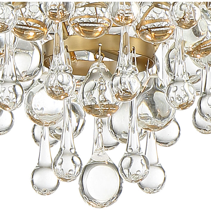 Calypso 3 Light 10.5 inch Vibrant Gold Flush Ceiling Light