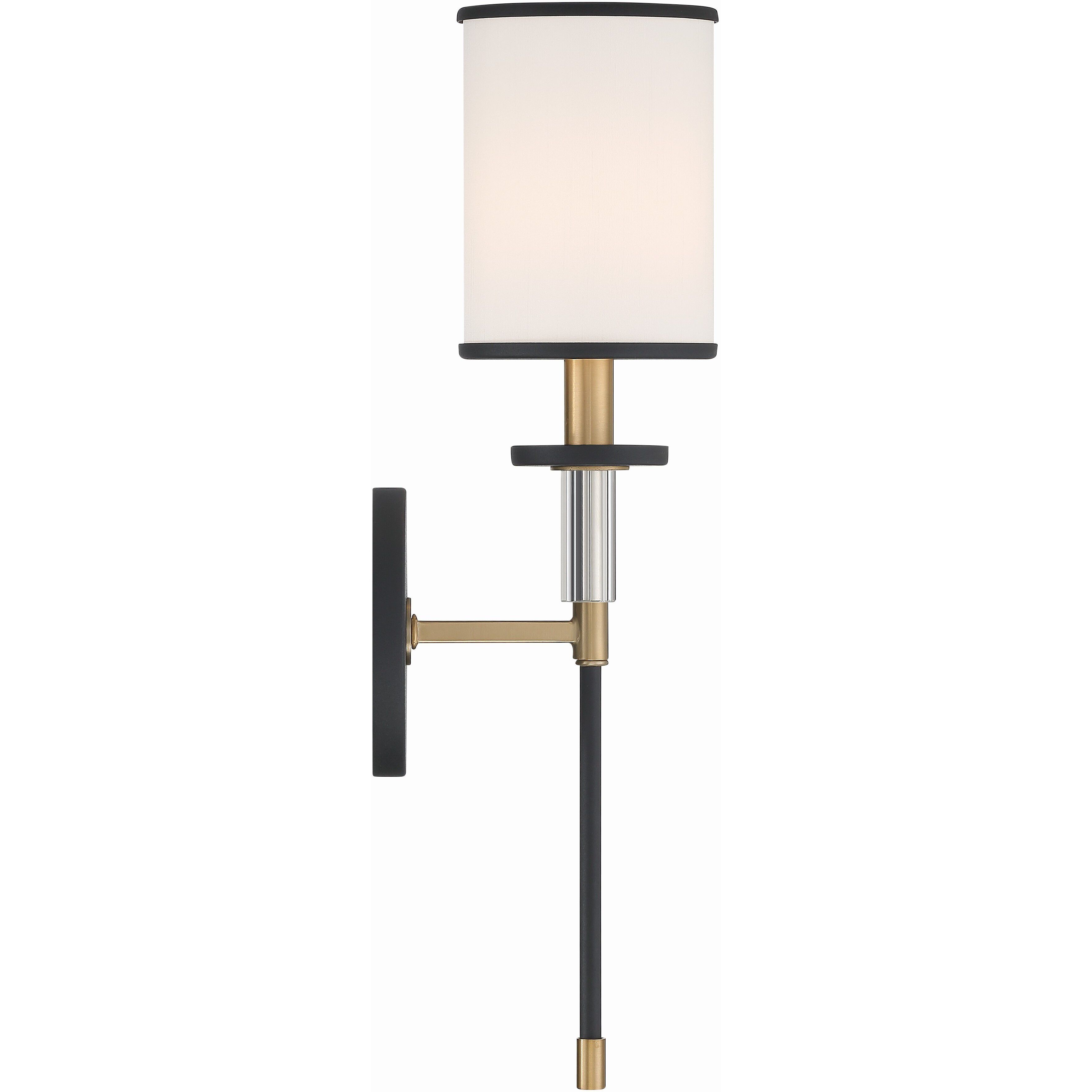 Hatfield Bath Sconce Wall Light in Black Forged with Vibrant Gold