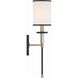 Hatfield Bath Sconce Wall Light in Black Forged with Vibrant Gold