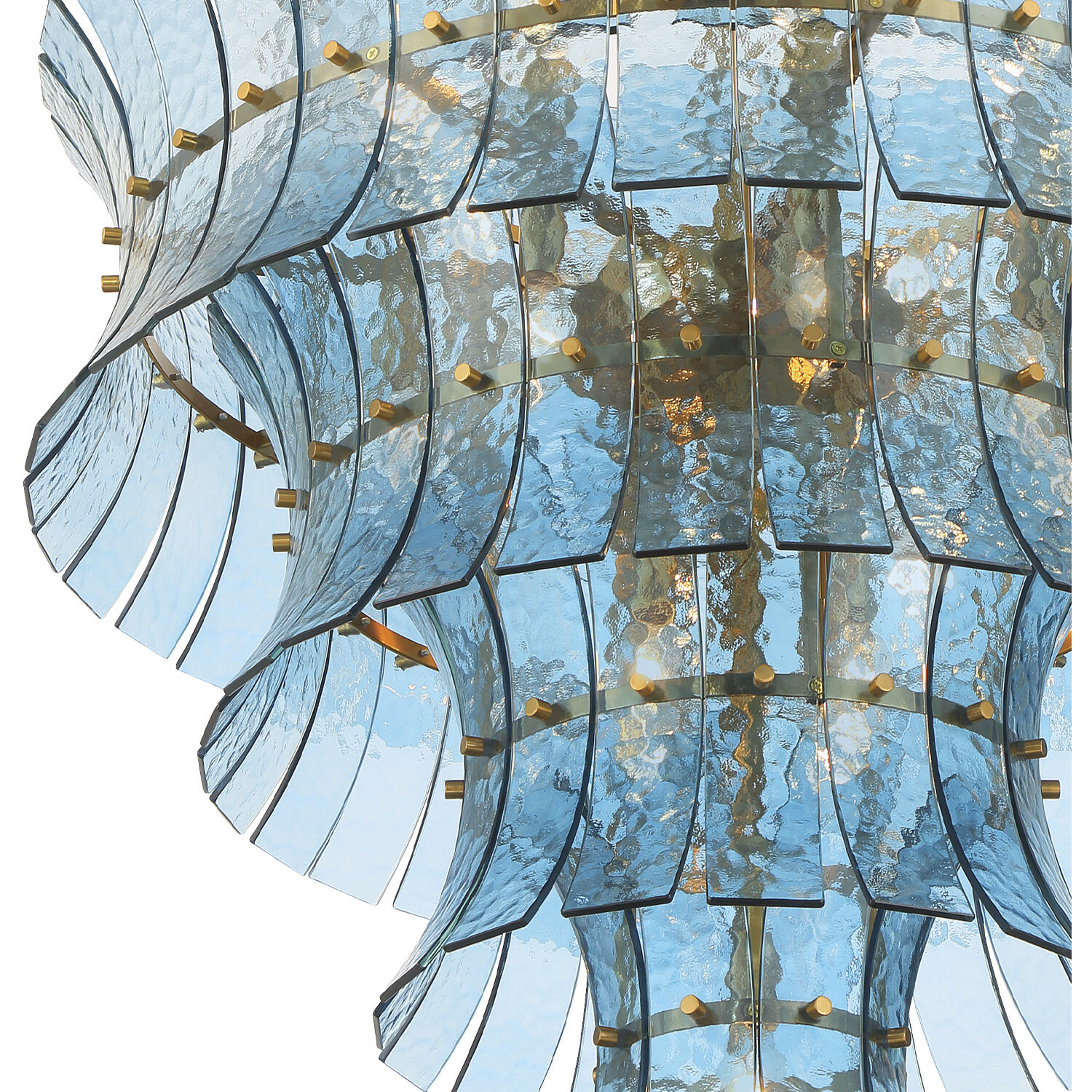 Abigail 21 Light 29.5 inch Aged Brass Chandelier Ceiling Light in Blue