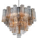 Addis 12 Light 26.75 inch Polished Chrome Chandelier Ceiling Light in Tronchi Glass Autumn