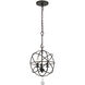 Solaris 3 Light 12.5 inch Black Mini Chandelier Ceiling Light