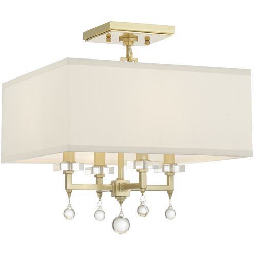 Paxton 4 Light 16 inch Aged Brass Flush/Semi Flush Ceiling Light 
