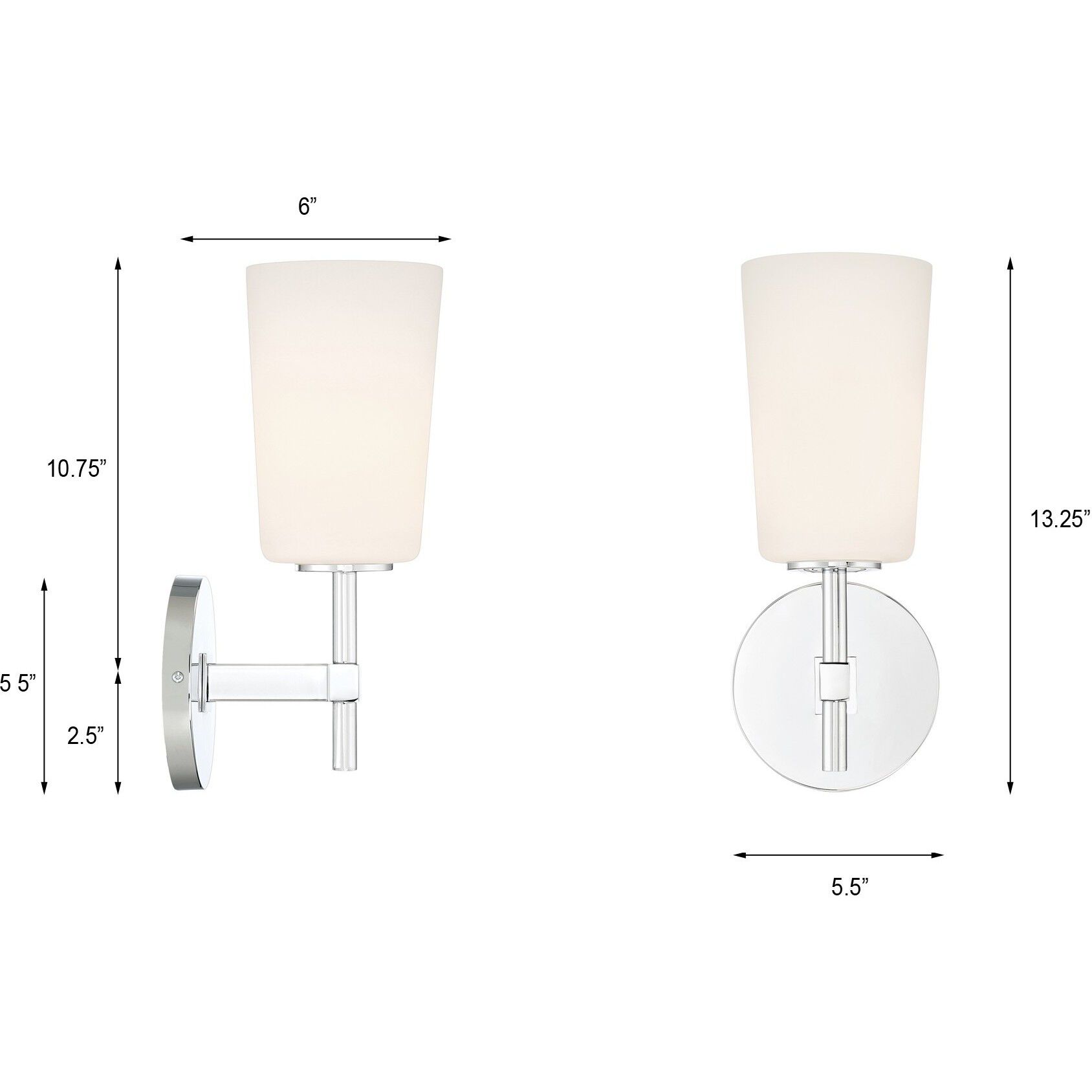 Colton 1 Light 6.5 inch Polished Chrome Bathroom Vanity Light Wall Light