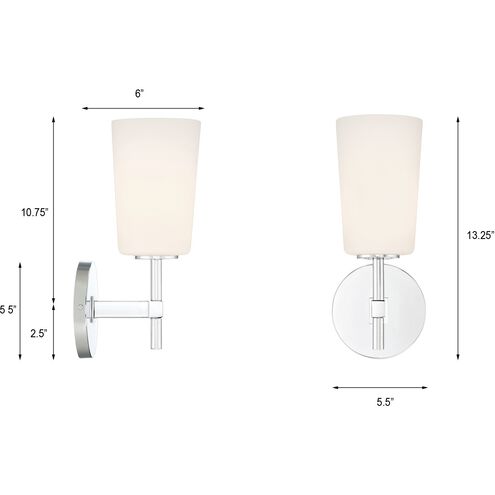 Colton 1 Light 6.5 inch Polished Chrome Bathroom Vanity Light Wall Light
