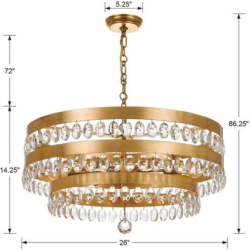 Perla 6 Light 26 inch Antique Gold Chandelier Ceiling Light