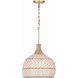 Zanzibar 3 Light 14 inch Soft Gold Pendant Ceiling Light