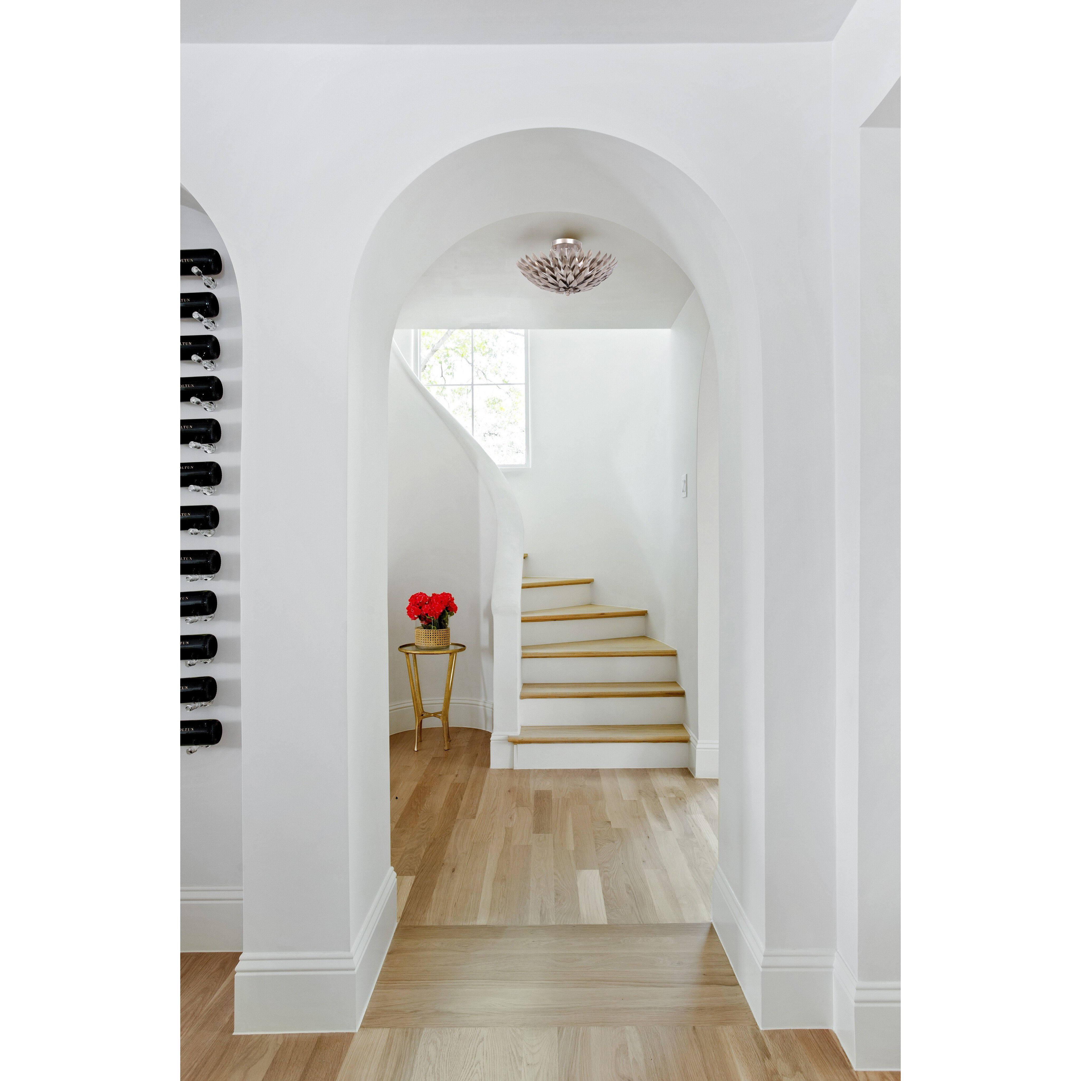 Broche 4 Light 16 inch Antique Silver Semi Flush Ceiling Light