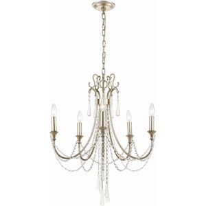 Arcadia 5 Light 23.5 inch Antique Silver Chandelier Ceiling Light