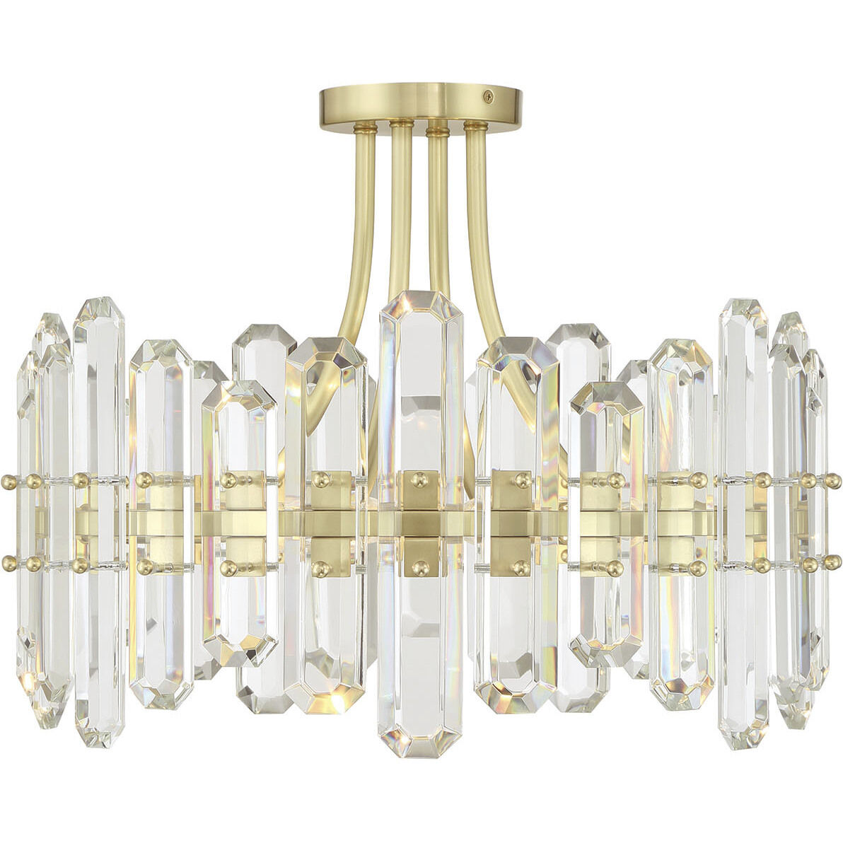 Bolton 4 Light 20.75 inch Aged Brass Semi Flush Ceiling Light