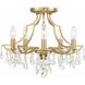 Cedar 5 Light 18.5 inch Vibrant Gold Semi Flush Ceiling Light in Clear Hand Cut