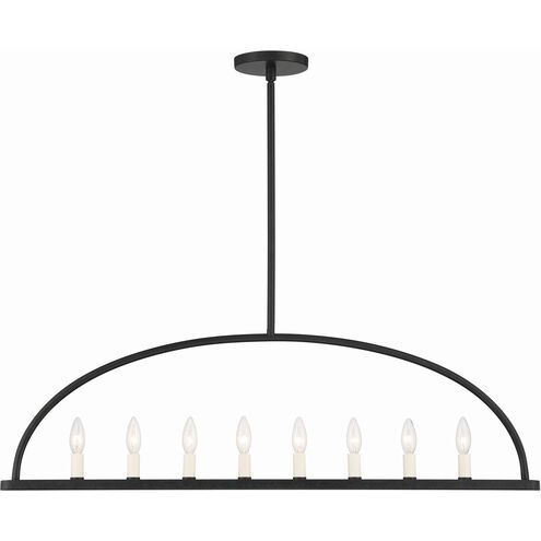 Abbott 8 Light 42 inch Black Chandelier Ceiling Light in Antique White