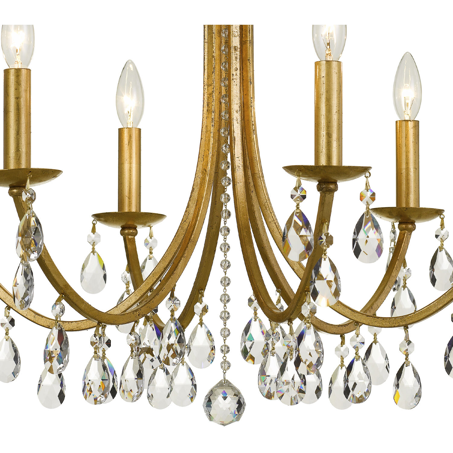 Bridgehampton 6 Light 26 inch Antique Gold Chandelier Ceiling Light in Clear Spectra