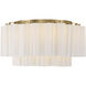 Addis 7 Light 22.25 inch Aged Brass Flush Mount Ceiling Light in Tronchi Glass White