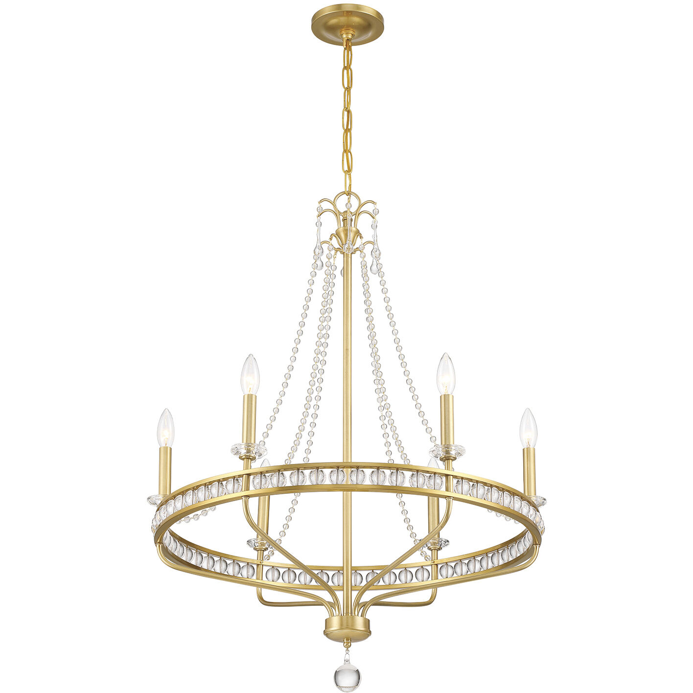 Seville 6 Light 28 inch Aged Brass Chandelier Ceiling Light